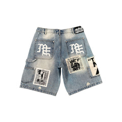 Mixed Emotions　Blue “AI” Denim Shorts